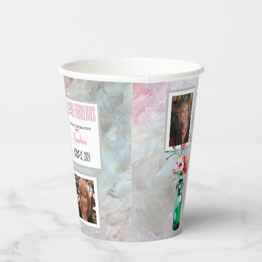 50 und fabelhaftes Party FotoCollage Paper Cup Pappbecher (Rechts)
