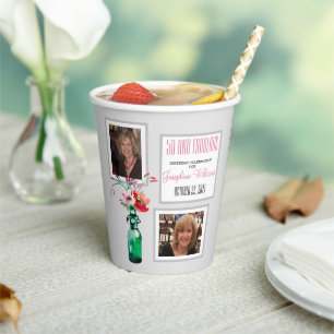 50 und fabelhaftes Party FotoCollage Paper Cup Pappbecher