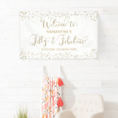 50 und fabelhaftes Party Willkommen Gold und White Banner (Insitu)