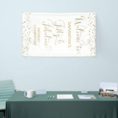 50 und fabelhaftes Party Willkommen Gold und White Banner (Messeveranstaltung)