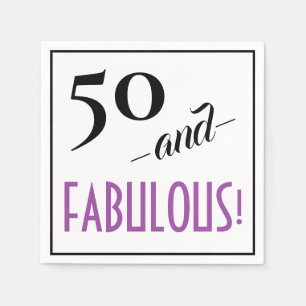 50 und FABELHAFTES! Retro glückliches 50. Serviette