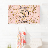 50 und fabelhaftes Rosa mit Goldfetti Banner (Insitu)