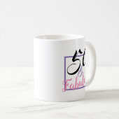 50 und fabelhaftes rosa Schwarz-50. Kaffeetasse (VorderseiteRechts)