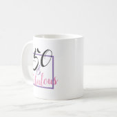 50 und fabelhaftes rosa Schwarz-50. Kaffeetasse (Vorderseite Links)