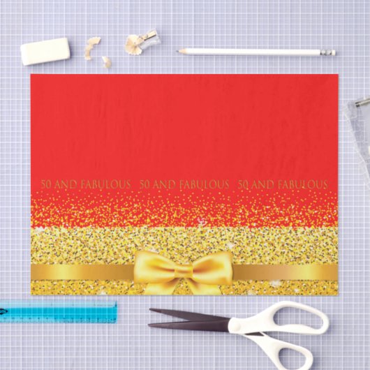 50 und fabelhaftes rotes Gold elegant Seidenpapier (Handwerk)