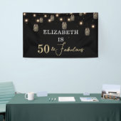 50 und fabelhaftes Schwarz mit String Lights Banner (Messeveranstaltung)