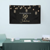 50 und fabelhaftes Schwarz mit String Lights Banner (Messeveranstaltung)
