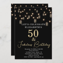 50 und fabelhaftes Schwarz mit String Lights