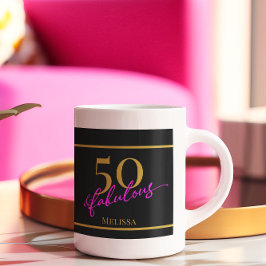 50 und fabelhaftes schwarzes Gold Pink Kaffeetasse