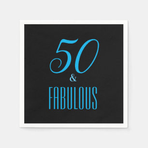 50 und fabelhaftes Schwarzes Party Napkin Serviette