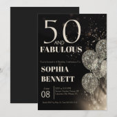 50. und Fabelhaftes Skript Fünfzigster Geburtstag Einladung (Vorne/Hinten)