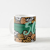 50 und fabelhaftes stilvolles Emerald Animal Print Kaffeetasse (Vorderseite Links)