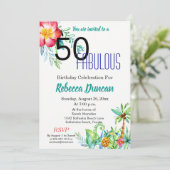 50 und fabelhaftes tropisches einladung (Stehend Vorderseite)