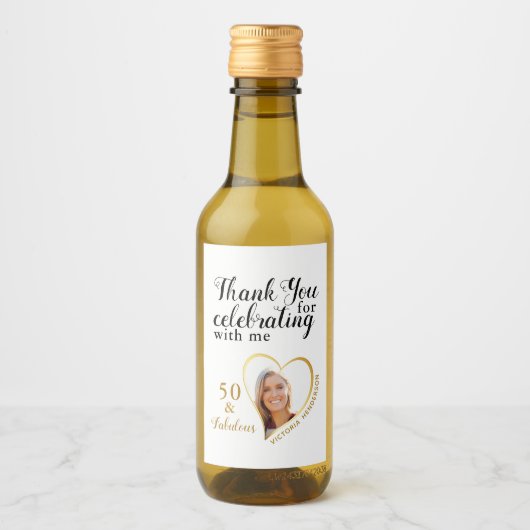 50 und fabelhaftes White Black Gold Foto Vielen Da Weinetikett (Vorderseite)