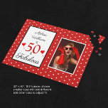 50 und Fabelname mit Foto Red 50. Geburtstag Puzzle<br><div class="desc">Feiern Geburtstag Teil mit dem 50 und Fabulous Puzzle. Ein perfektes Geschenk für den Geburtstag. Wählen Sie ein Puzzle jeder Größe. Personalisieren Sie mit Ihrem Foto und Namen.Weiße Punkte und roter Hintergrund. Das rote und schwarze Typografie-Thema für dieses moderne, lustige und elegante Design. Der Schriftart im Skriptstil und die Farben...</div>