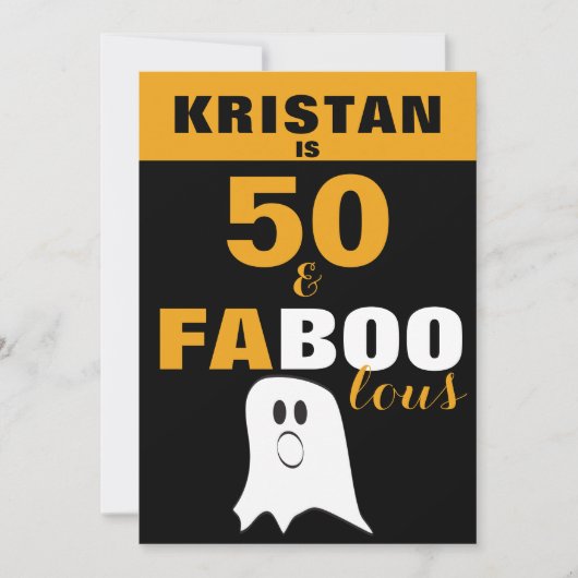50. und FaBOOlous 50. Halloween Einladung (Vorderseite)