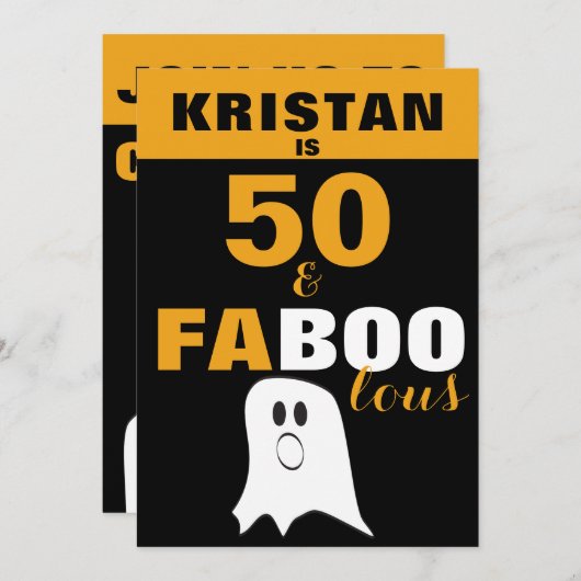 50. und FaBOOlous 50. Halloween Einladung (Vorne/Hinten)