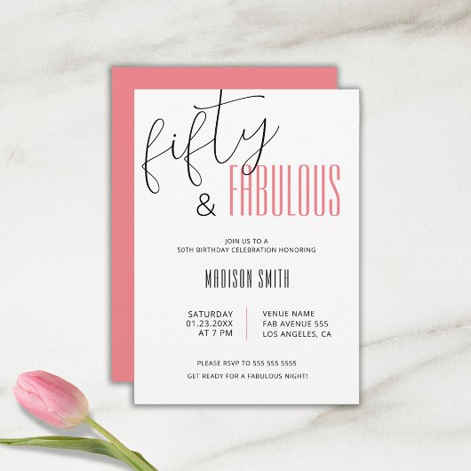 50 und fabulous 50. Geburtstag Einladung