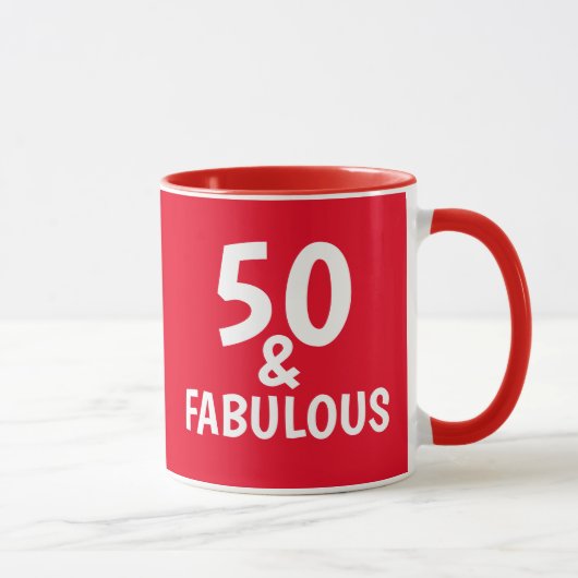 50 UND FABULOUS 50. GEBURTSTAG KAFFEE-TASSE TASSE (Rechts)