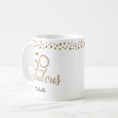 50 und Fabulous 50. Geburtstag Konfetti Gold Kaffeetasse (Vorderseite Links)