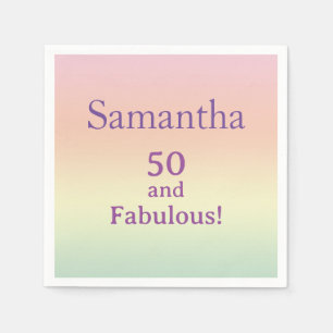 50 und Fabulous! 50. Geburtstag Wasserfarben-Party Serviette
