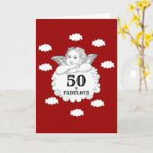 50. und Fabulous 50. Geburtstagsfeier Karte (Gelbe Blume)