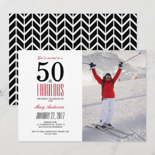 50 und Fabulous   50. Geburtstagsparty Einladung