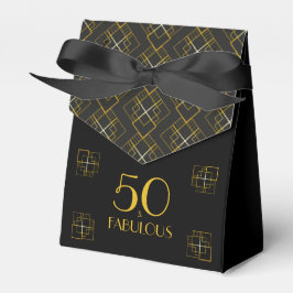 50 und Fabulous Art Deco Stil schwarz & gold Geschenkschachtel