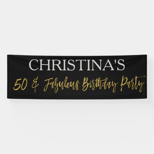 50 und Fabulous Birthday Banner (Horizontal)