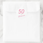 50 und fabulous Birthday Classic Round Sticker (Tasche)