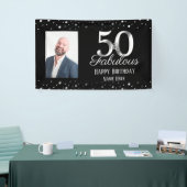 50 und Fabulous Birthday Confetti Foto Banner (Messeveranstaltung)