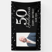 50 und Fabulous Birthday Confetti Foto Banner (Vertikal)