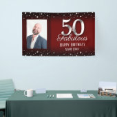 50 und Fabulous Birthday Confetti Foto Banner (Messeveranstaltung)