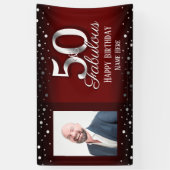 50 und Fabulous Birthday Confetti Foto Banner (Vertikal)