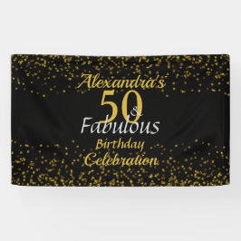 50 und Fabulous Black and Gold Banner
