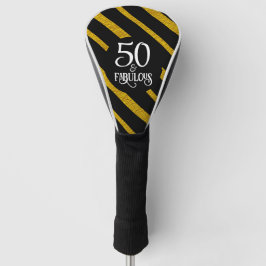 50 und Fabulous Black and Gold Golf Headcover