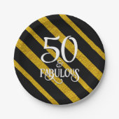 50 und Fabulous Black and Gold Pappteller (Vorderseite)