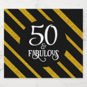 50 und Fabulous Black and Gold Schaumweinetikett (Einzelnes Label)