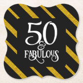 50 und Fabulous Black and Gold Untersetzer (Vorderseite)