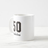50 und Fabulous Black and Leopard Print Kaffeetasse (Vorderseite Links)