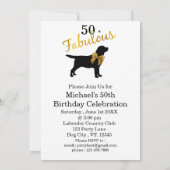 50 und Fabulous - Black Labrador - Gold Hunde Jahr Einladung (Rückseite)
