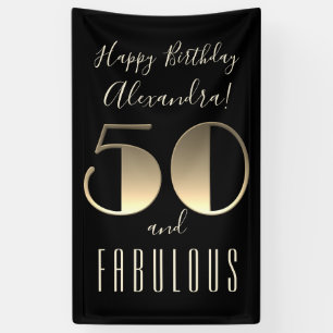 50 und Fabulous Black Typografie 50. Geburtstag Banner