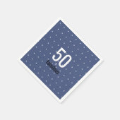 50 und fabulous Blue Dots 50. Geburtstag Serviette (Ecke)