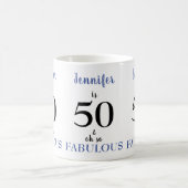 50 und Fabulous Blue und Black Name Kaffeetasse (Mittel)