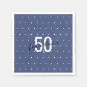 50 und Fabulous Blue White Polka Dots Serviette (Vorderseite)