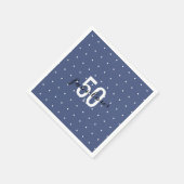 50 und Fabulous Blue White Polka Dots Serviette (Ecke)