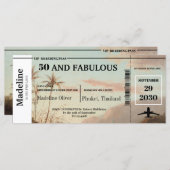 50 und Fabulous Boarding Pass Tropical Birthday (Vorne/Hinten)