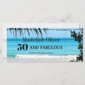 50 und Fabulous Boarding Pass Zielort Geburtstag (Rückseite)