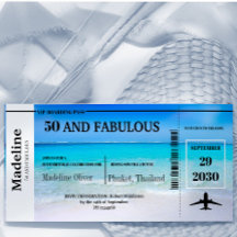 50 und Fabulous Boarding Pass Zielort Geburtstag
