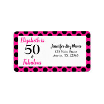 50 und fabulous Bold Pink mit schwarzen Polka Dots